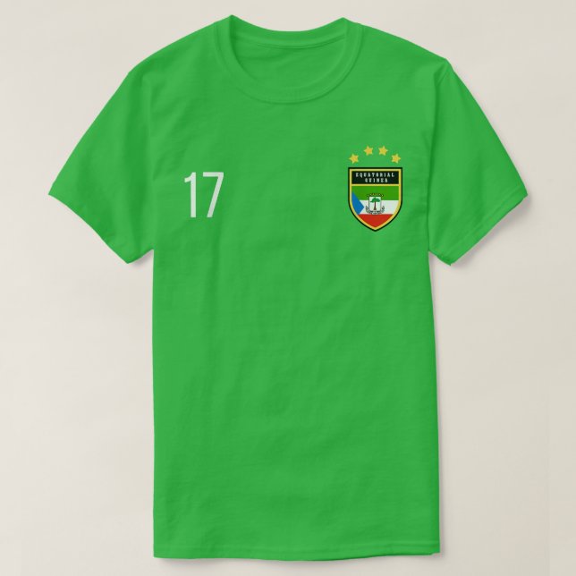 Equatorial Guinea Number 17 Sports Jersey Seventee T Shirt (Design framsida)