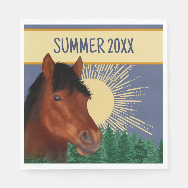 Equestrian Älskare Brown Horse Pappersservett (Framsidan)