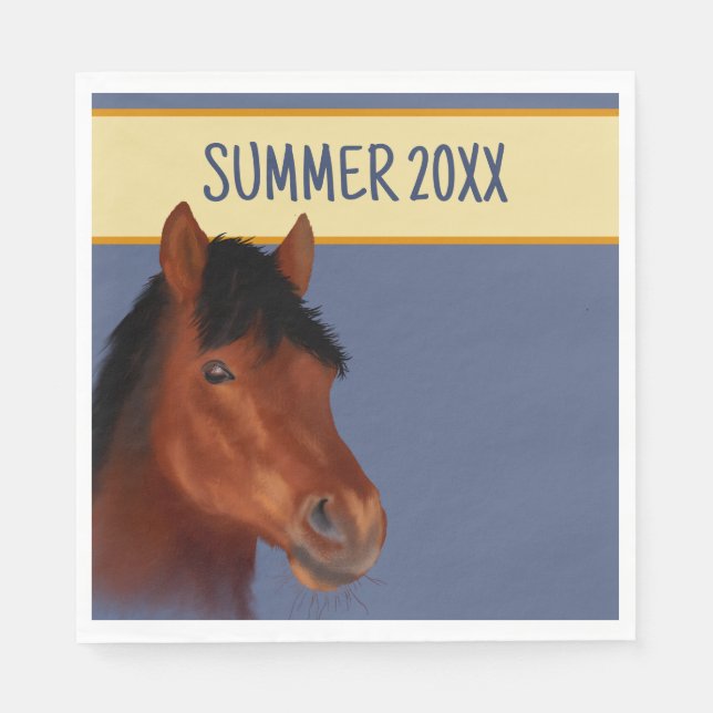 Equestrian Älskare Brown Horse Pappersservett (Framsidan)