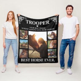 Equestrian Best Horse Aldrig Photo Collage Fleecefilt