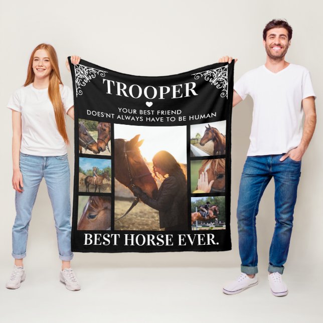 Equestrian Best Horse Aldrig Photo Collage Fleecefilt (På plats)