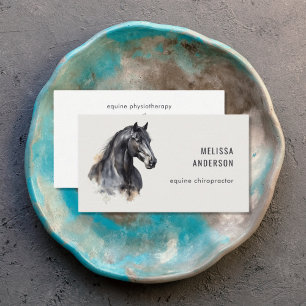 Equestrian Business Modern Watercolor Horse Visitkort