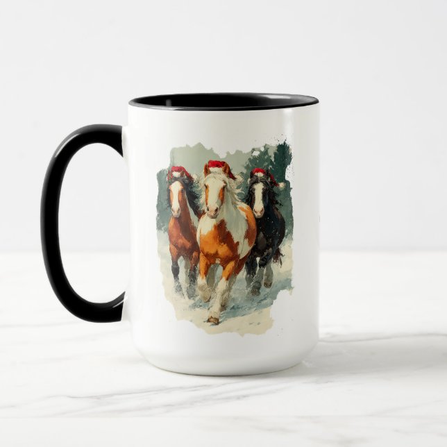 Equestrian Christmas  Coffee Mug Mugg (Vänster)