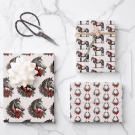 Equestrian Christmas Horse Festive Vintage Holiday