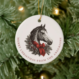 Equestrian Christmas Horse Festive Vintage Holiday Julgransprydnad Keramik