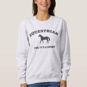 Equestrian College Stil Sweater Horse Sport T Shirt