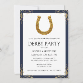 Equestrian Derby Party Modern Race Horse Invite Inbjudningar