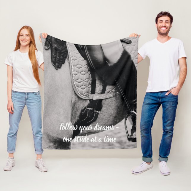 Equestrian Din häst Photo Motivational Fleecefilt (På plats)