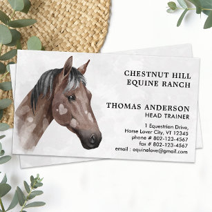 Equestrian Equine Personlig Watercolor Horse Visitkort