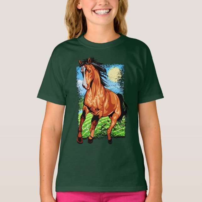 Equestrian - Farm Stallion Horse - Hästridning T Shirt (Framsida)