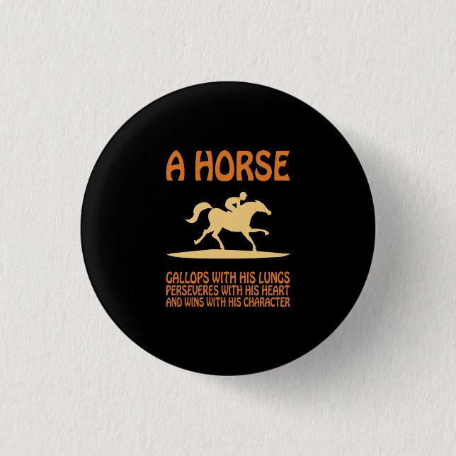 Equestrian Gift | A Horse Gallops Knapp (Framsida)