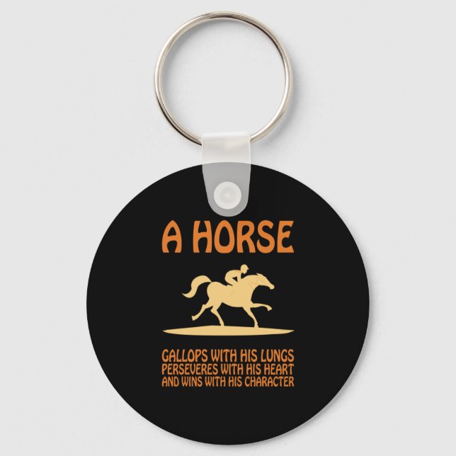 Equestrian Gift | A Horse Gallops Nyckelring (Framsida)