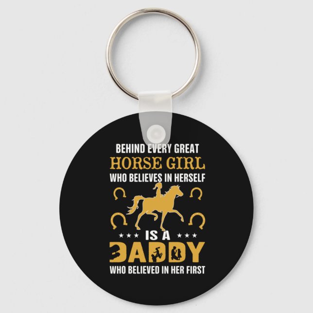 Equestrian Gift | Bakom varje Underbar hästflicka Nyckelring (Framsida)
