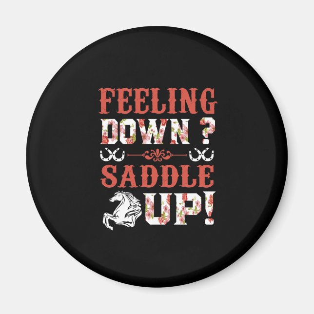 Equestrian Gift | Dra upp sadeln Magnet (Framsidan)
