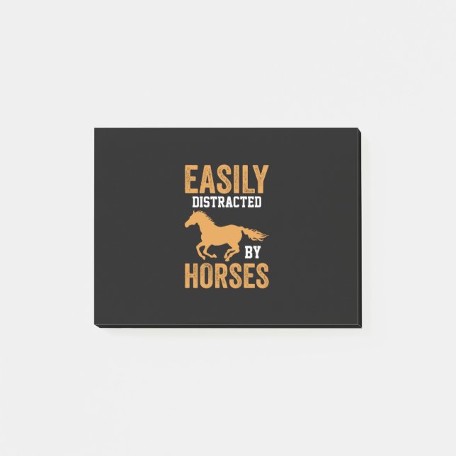 Equestrian Gift | Easily Distracted By Equestrian Post-it Block (Framsida)