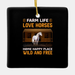 Equestrian Gift Farm Life Kärlek Horses Julgransprydnad Keramik