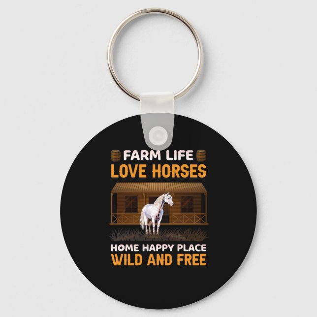 Equestrian Gift | Farm Life Kärlek Horses Nyckelring (Framsida)
