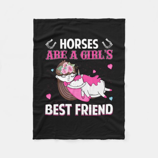 Equestrian Gift | Hästar är den bästa flickvännen Fleecefilt (Framsidan)