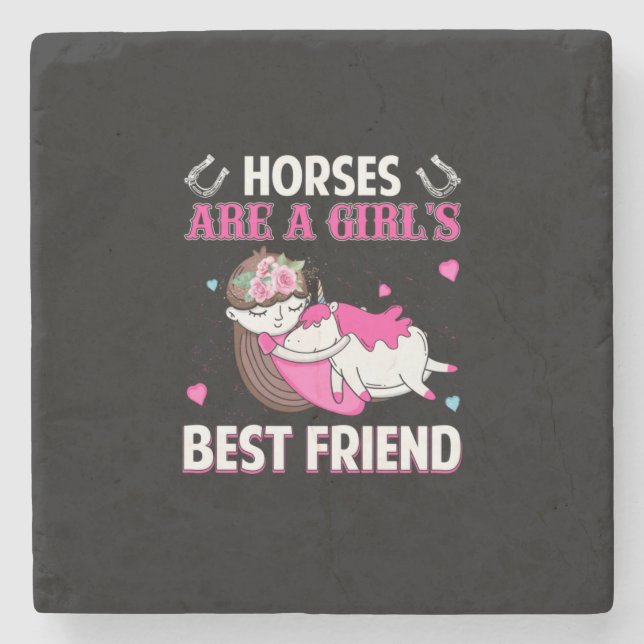 Equestrian Gift | Hästar är den bästa flickvännen Stenunderlägg (Framsidan)