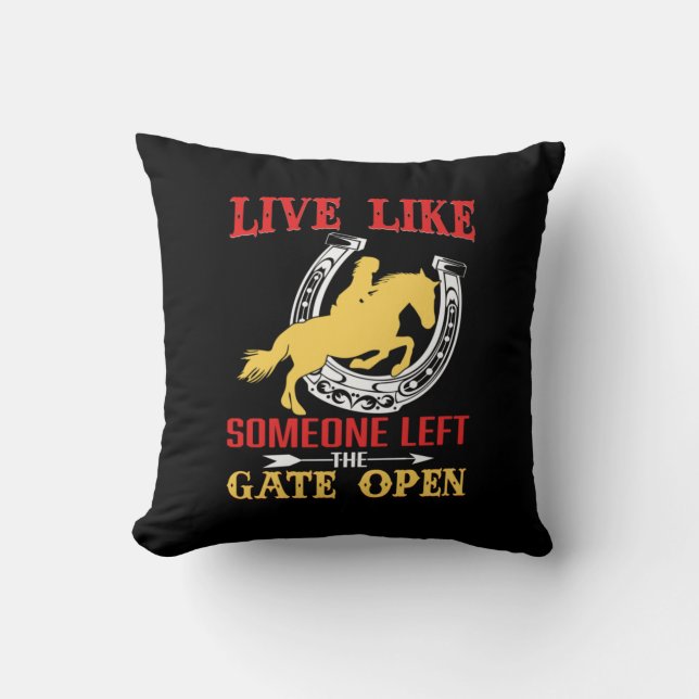 Equestrian Gift | Lev som någon Lämnat Kudde (Framsida)