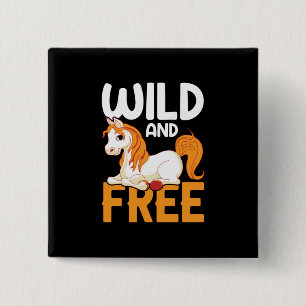 Equestrian Gift Vild och gratis Knapp