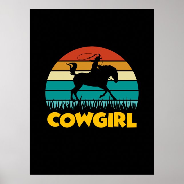 Equestrian Gift | Vintage Cowgirl Poster (Framsidan)