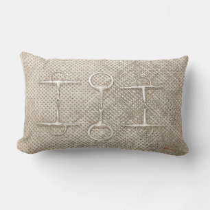 Equestrian Horse Bits Beige Nuetrals Barn Tack Lumbarkudde