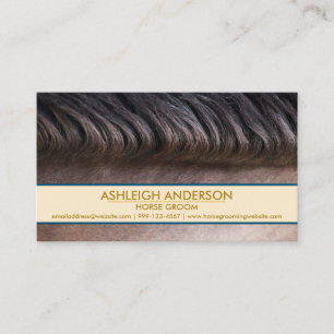 Equestrian Horse Groomer Big Photo Minimal Visitkort