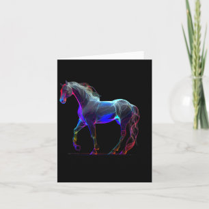 Equestrian Horse Lover Art Colorful Cowgirl Horseb Kort