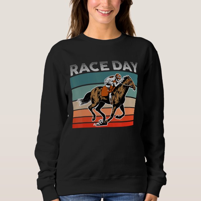 Equestrian Horse Racing Racer Horse Jockey Retro R T Shirt (Framsida)