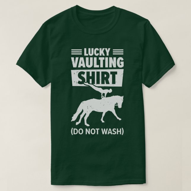 Equestrian Horse Vaulting Funny Lucky Horseback Ri T Shirt (Design framsida)