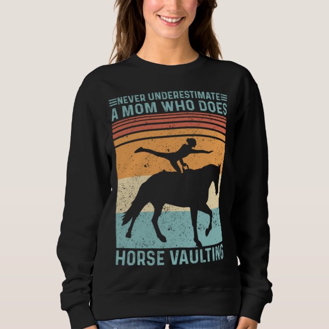 Equestrian Horse Vaulting Retro T Shirt (Framsida)