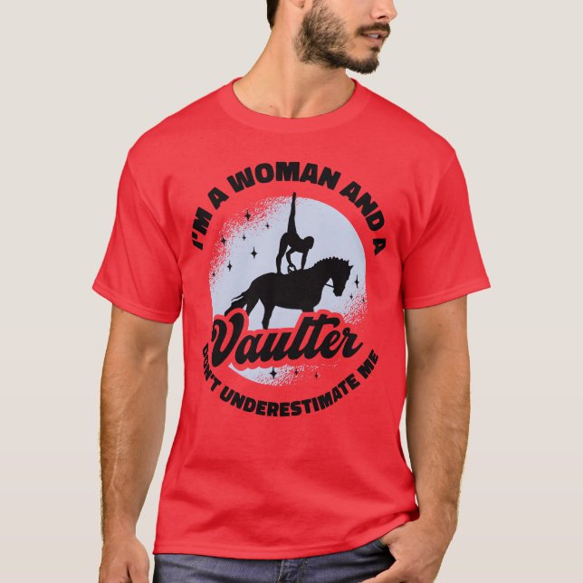 Equestrian Horse Vaulting Vaulter  T Shirt (Framsida)