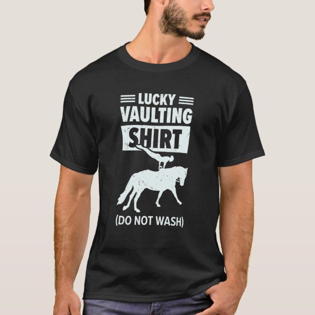 Equestrian Horse Vaulting Vaulter  T Shirt (Framsida)