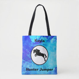 Equestrian Hunter Jumper Watercolor Horse Tote Bag Tygkasse