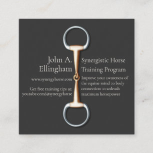 Equestrian Industry, Eggbut Snaffle Bit Elegant Fyrkantigt Visitkort