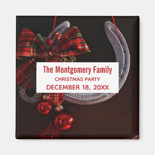 Equestrian jul Hanging Horseshoe Party Magnet (Framsidan)