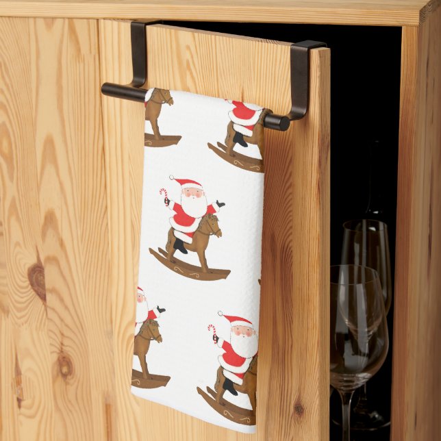 Equestrian jul-Helgdag Gift Kökshandduk (Thirds Fold)