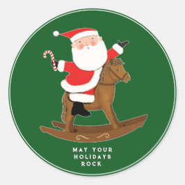 Equestrian jul Horse Classic Round Sticker Runt Klistermärke