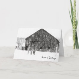 Equestrian jul Monochrome Helgdag Horse Helgkort