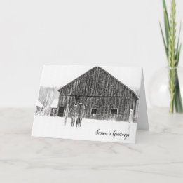 Equestrian jul Monochrome Helgdag Horse Helgkort