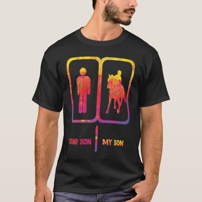 Equestrian mamma din son min son Häst Equestrian j T Shirt (Framsida)
