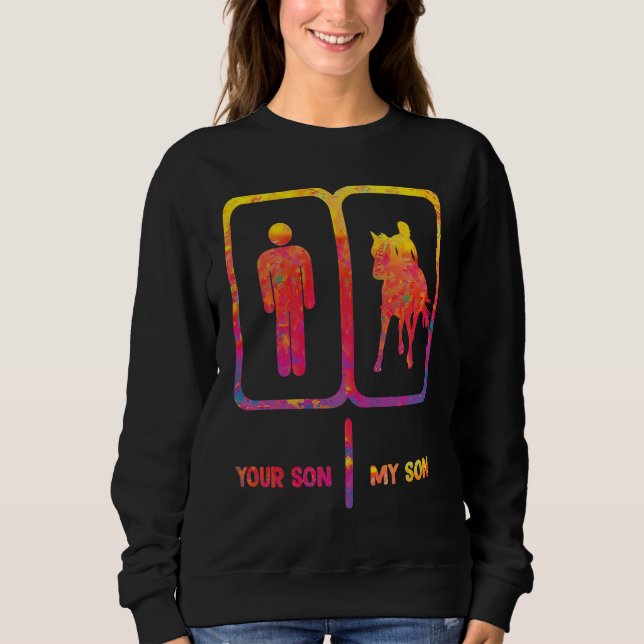 Equestrian Mom your son my son Horse Equestrian da T Shirt (Framsida)