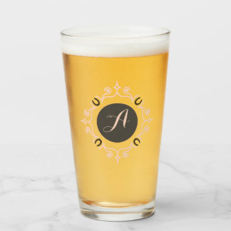 Equestrian Monogram Lucky Horse Shoe Glaskopp