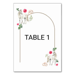 Equestrian Pink Floral Rustic Wedding Bordsnummer