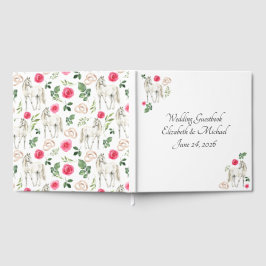 Equestrian Pink Floral Rustic Wedding  Gästböcker