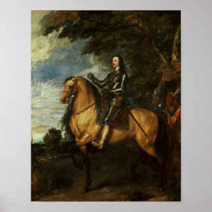 Equestrian Porträtt av Charles I, c.1637-38 Poster