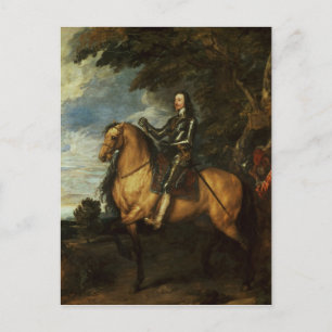 Equestrian Porträtt av Charles I, c.1637-38 Vykort