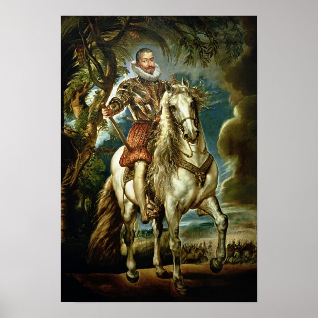 Equestrian porträtt av hertigen Lerma 1603 Poster (Framsidan)