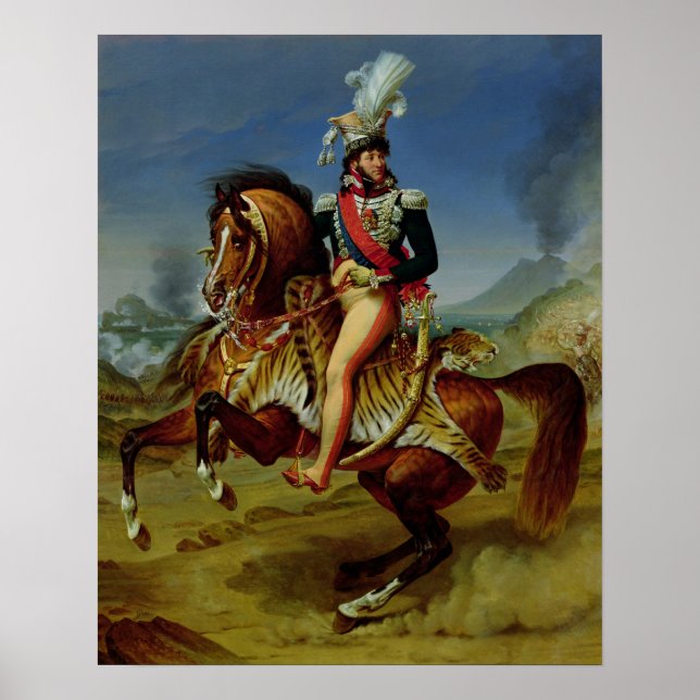 Equestrian Porträtt av Joachim Murat 1812 Poster (Framsidan)